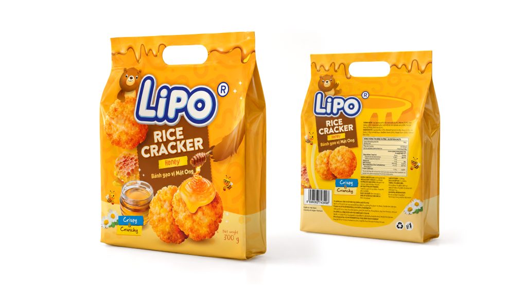 Thiết kế bao bì Bánh gạo mật ong thương hiệu Lipo
