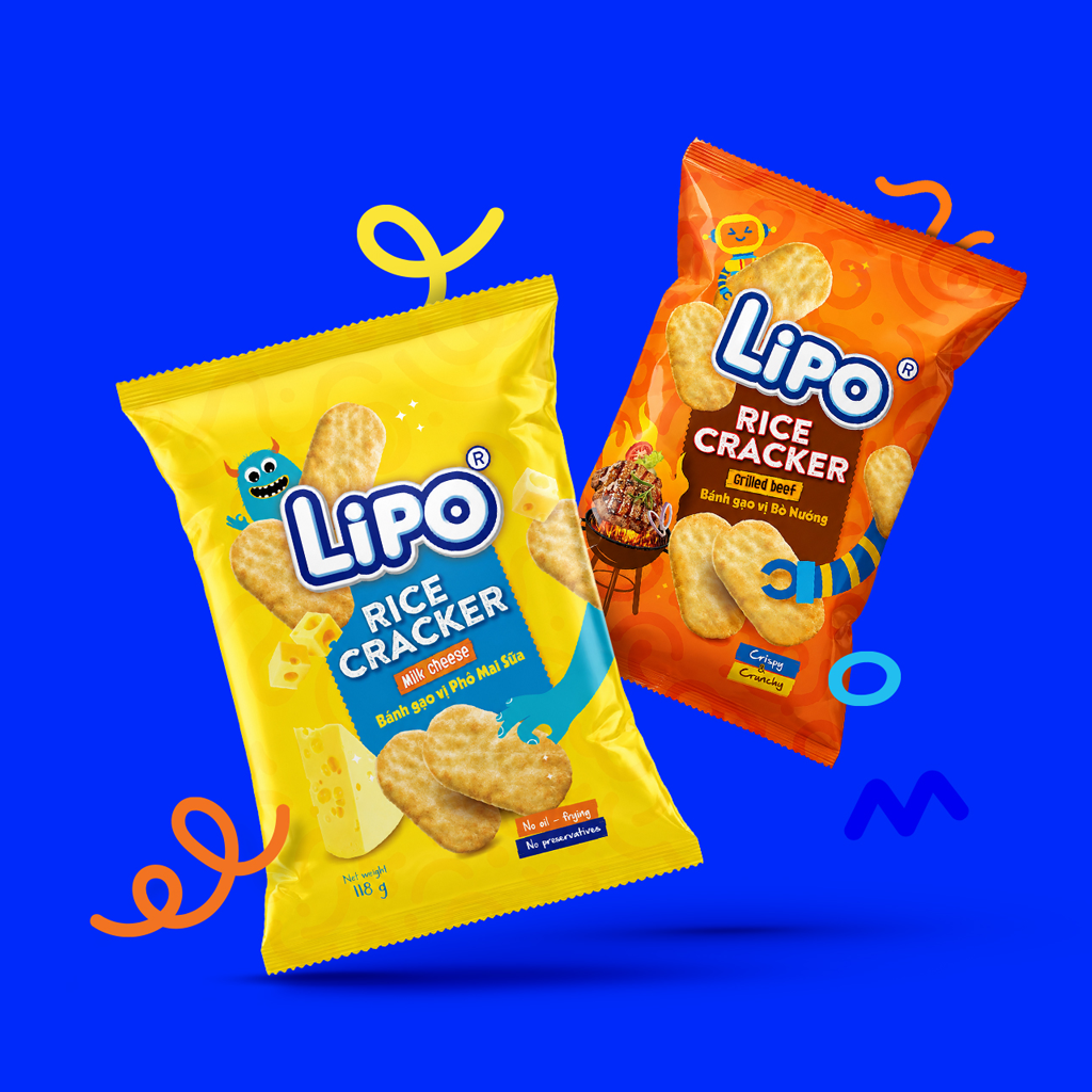 Thiết kế bao bì bánh gạo Lipo