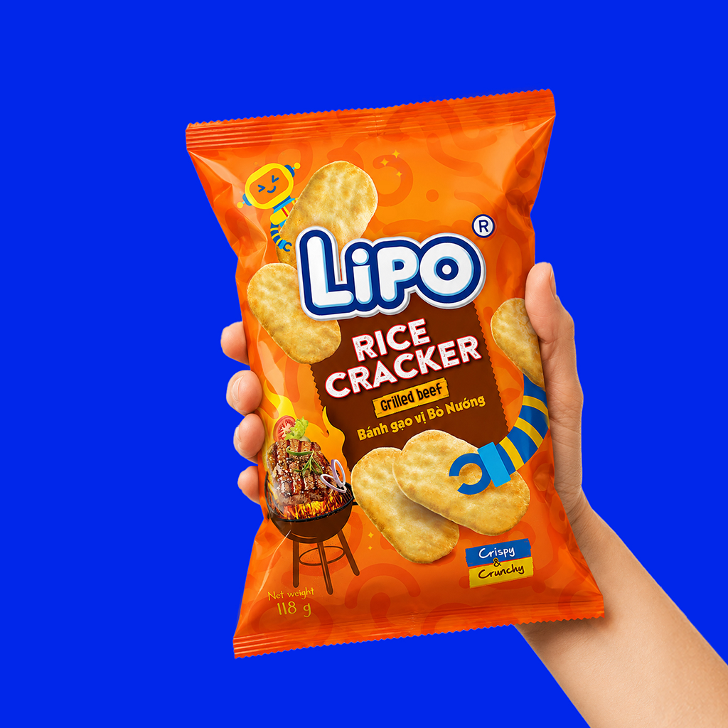 Thiết kế bao bì bánh gạo Lipo